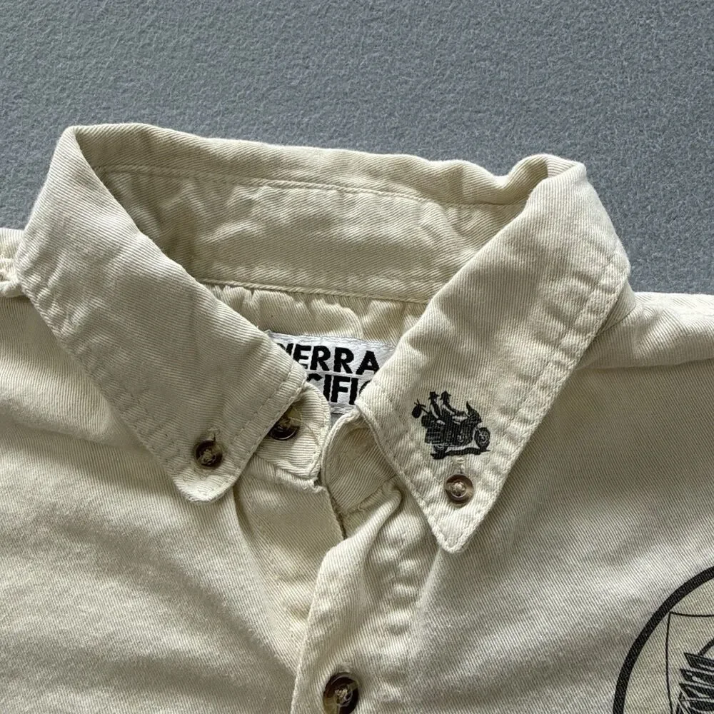 Vintage GWRRA Gold Wing Road Riders Sierra Pacific Button Down Shirt L